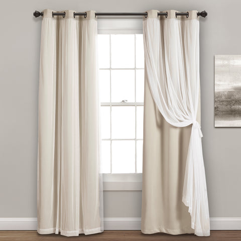 Grommet Sheer With Insulated Blackout Lining Curtains by Lush Decor