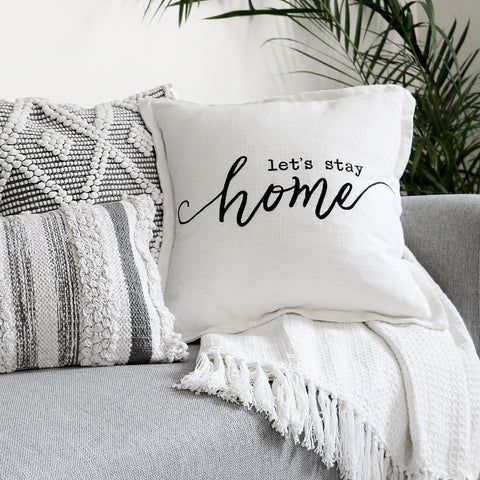 Hygge Cozy Curated Decorative Pillows On A Couch