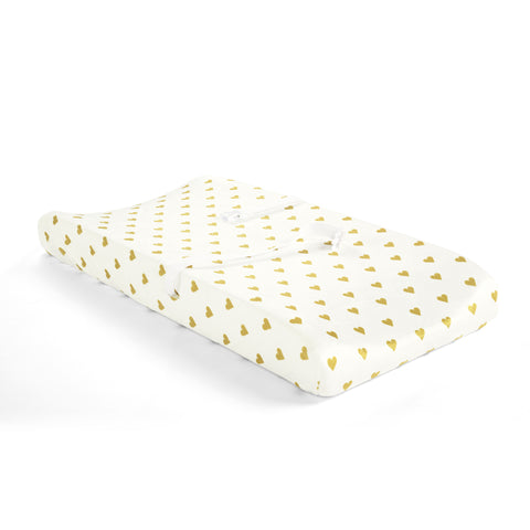 Boho Metallic Hearts Soft and Plush Changing Pad Cover 