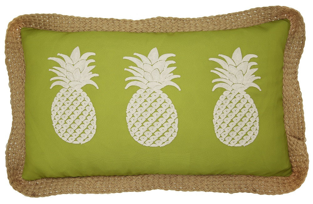 3 Pineapples Outdoor Pillow by Lush Decor