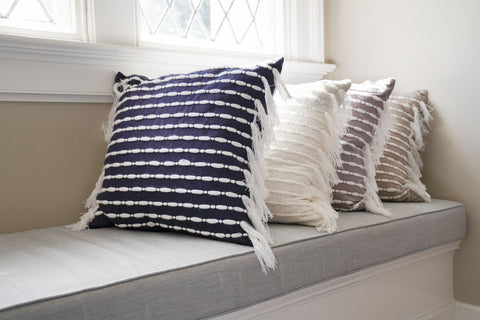 Linear Tassel Cotton Decorative Pillow Cover