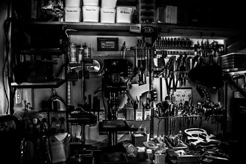 organized garage with storage