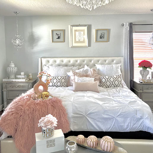 Glam bedroom design by Joanne Rivera