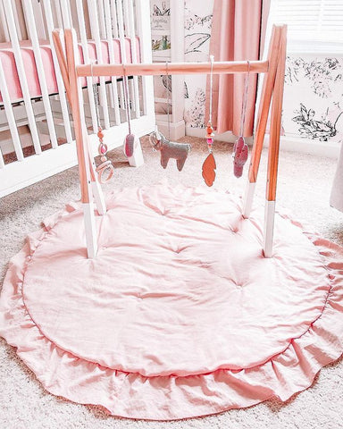 pink nursery decor playmat