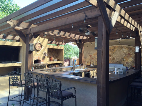 large outdoor kitchen
