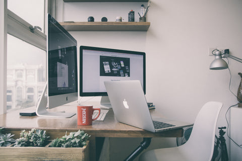 double screen work station