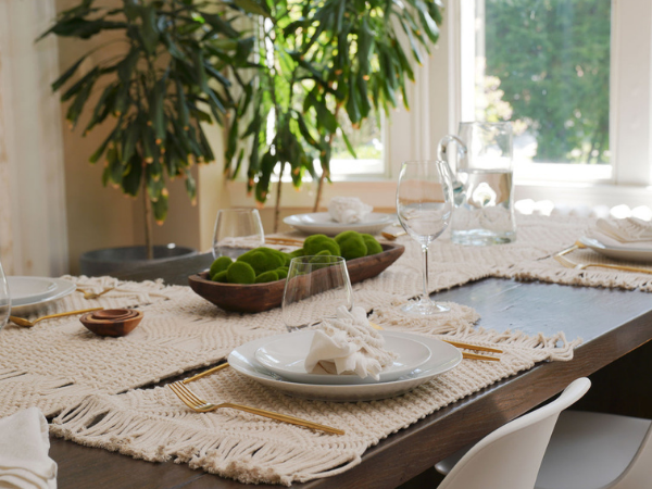 Boho Macrame Indoor/Outdoor Table Runner