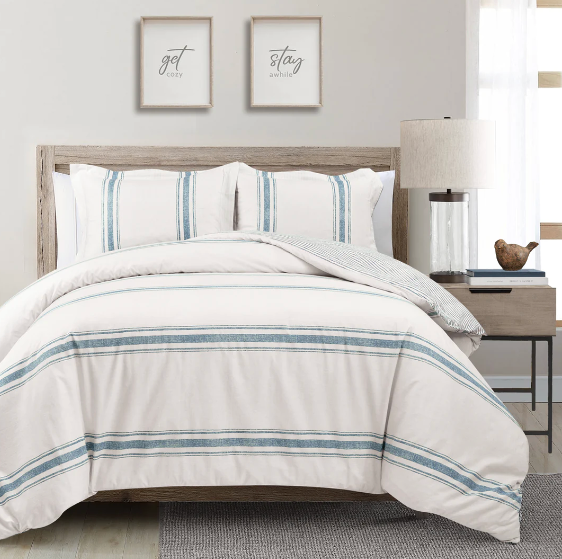 Farmhouse Stripe Reversible Comforter Set