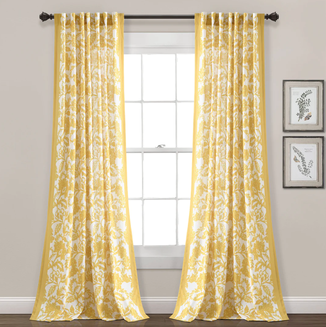 Emma Textured Jacobean Window Curtain Panel