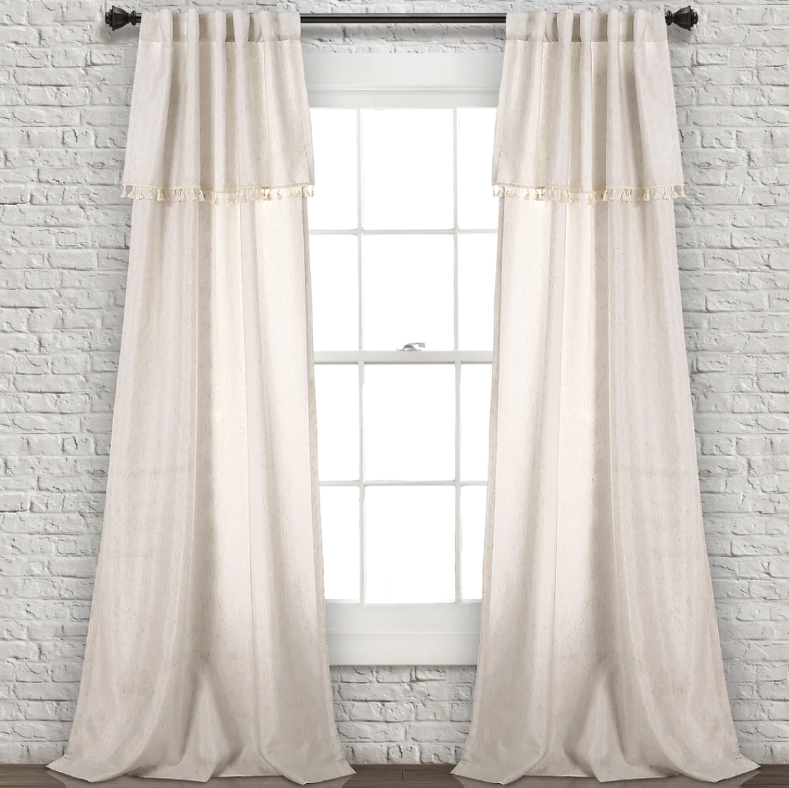 Ivy Tassel Window Curtain Panel Set