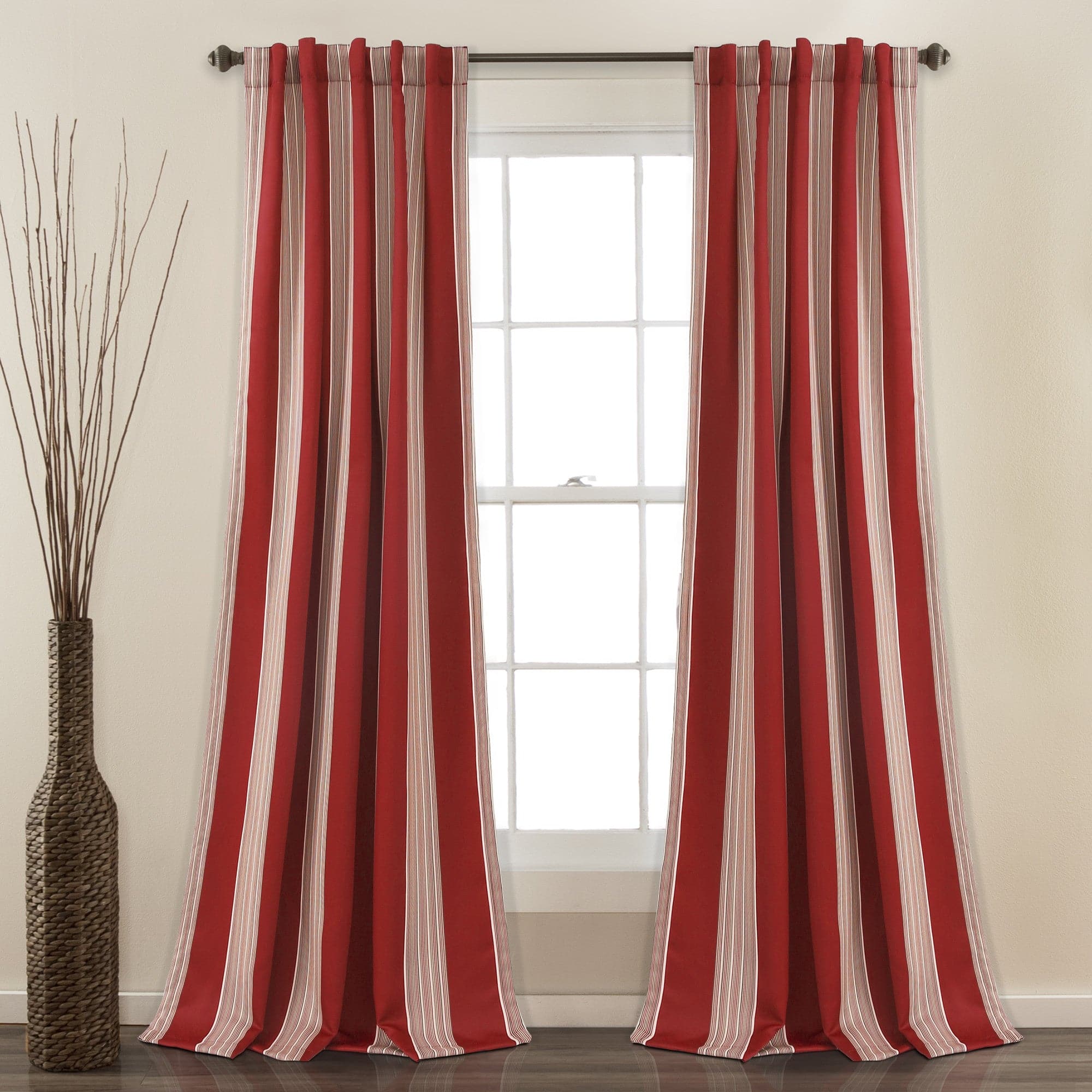 Julia Stripe Room Darkening Window Curtain Set Lush Decor Www