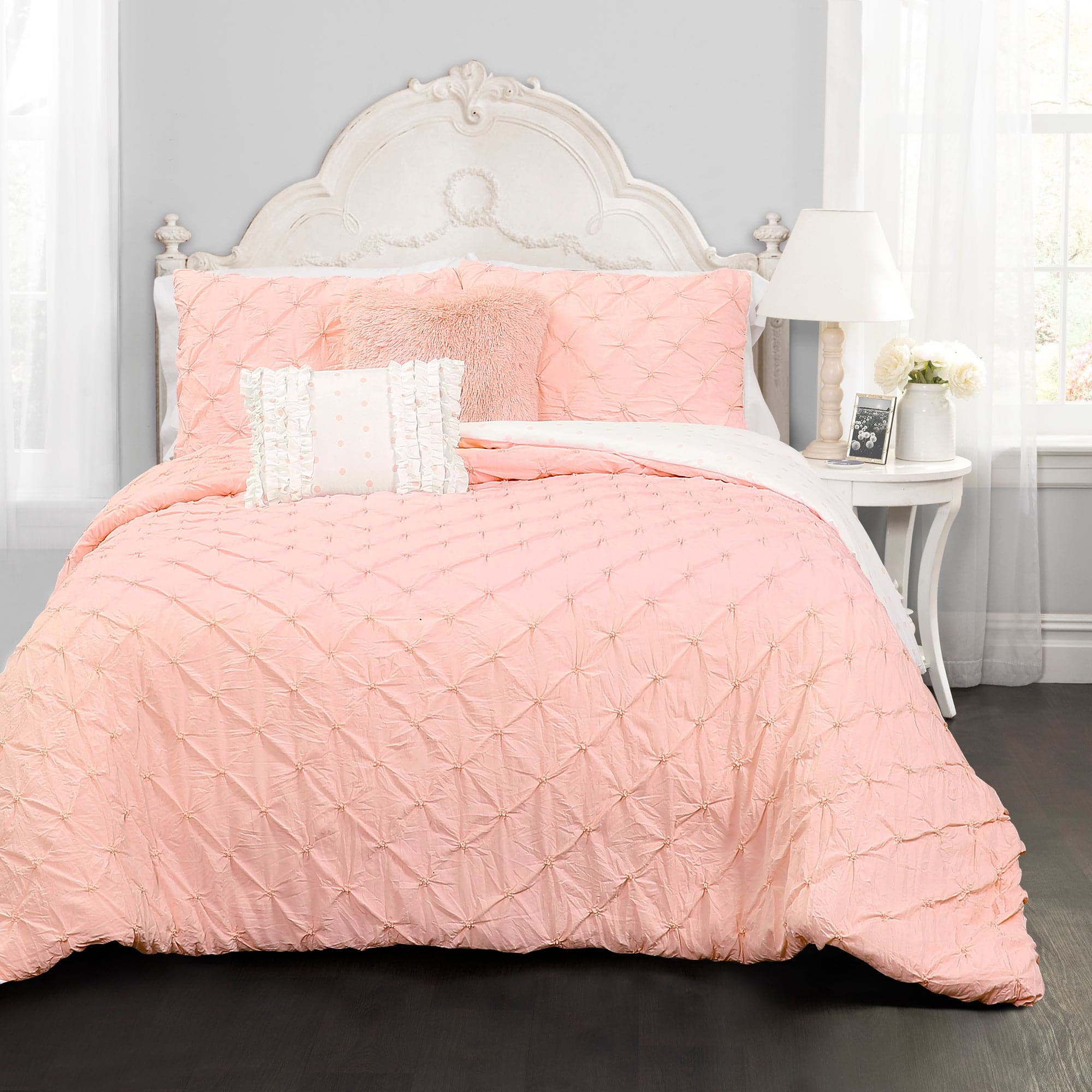 Ravello Pintuck Juvy 4 Piece Comforter Set | Lush Decor | www.lushdecor ...