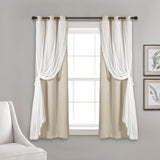 Grommet Sheer With Insulated Blackout Lining Curtain Panel Set | Lush ...