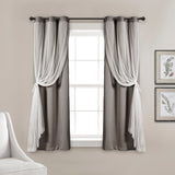 Grommet Sheer With Insulated Blackout Lining Curtain Panel Set | Lush ...