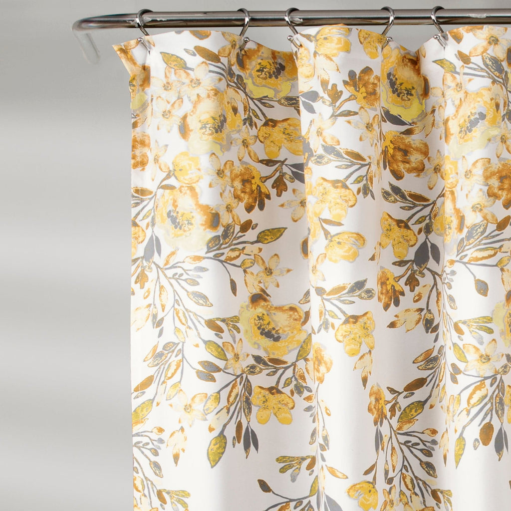 yellow and gray curtain fabric