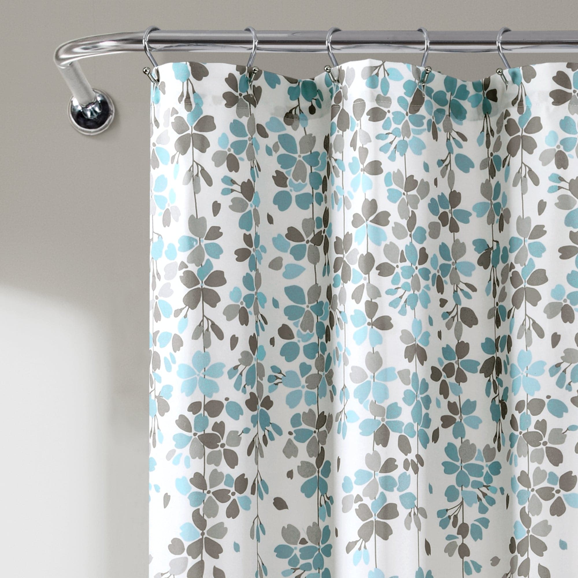 teal and gray shower curtain