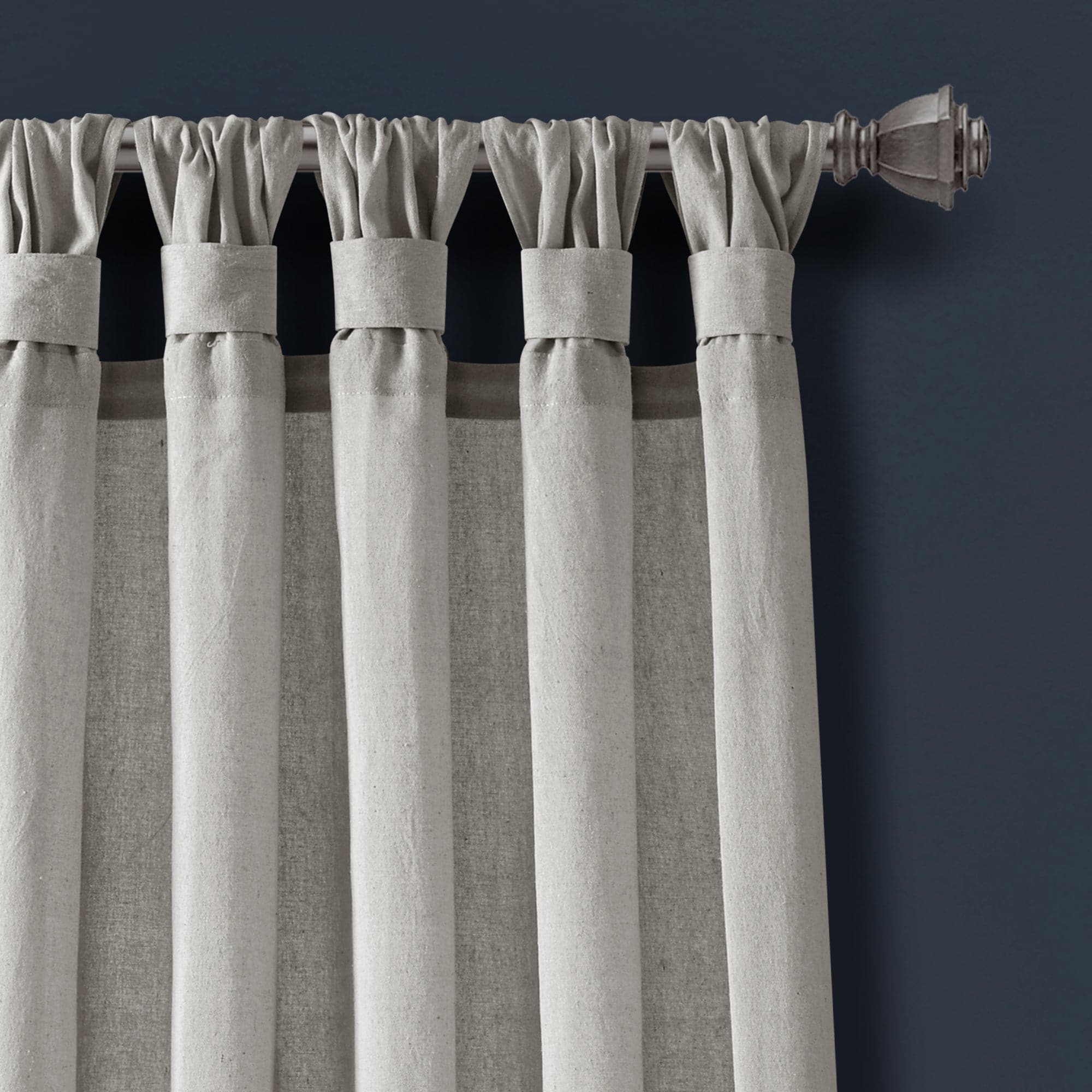 Burlap Knotted Tab Top Window Curtain Panel Set | Lush Decor | www ...