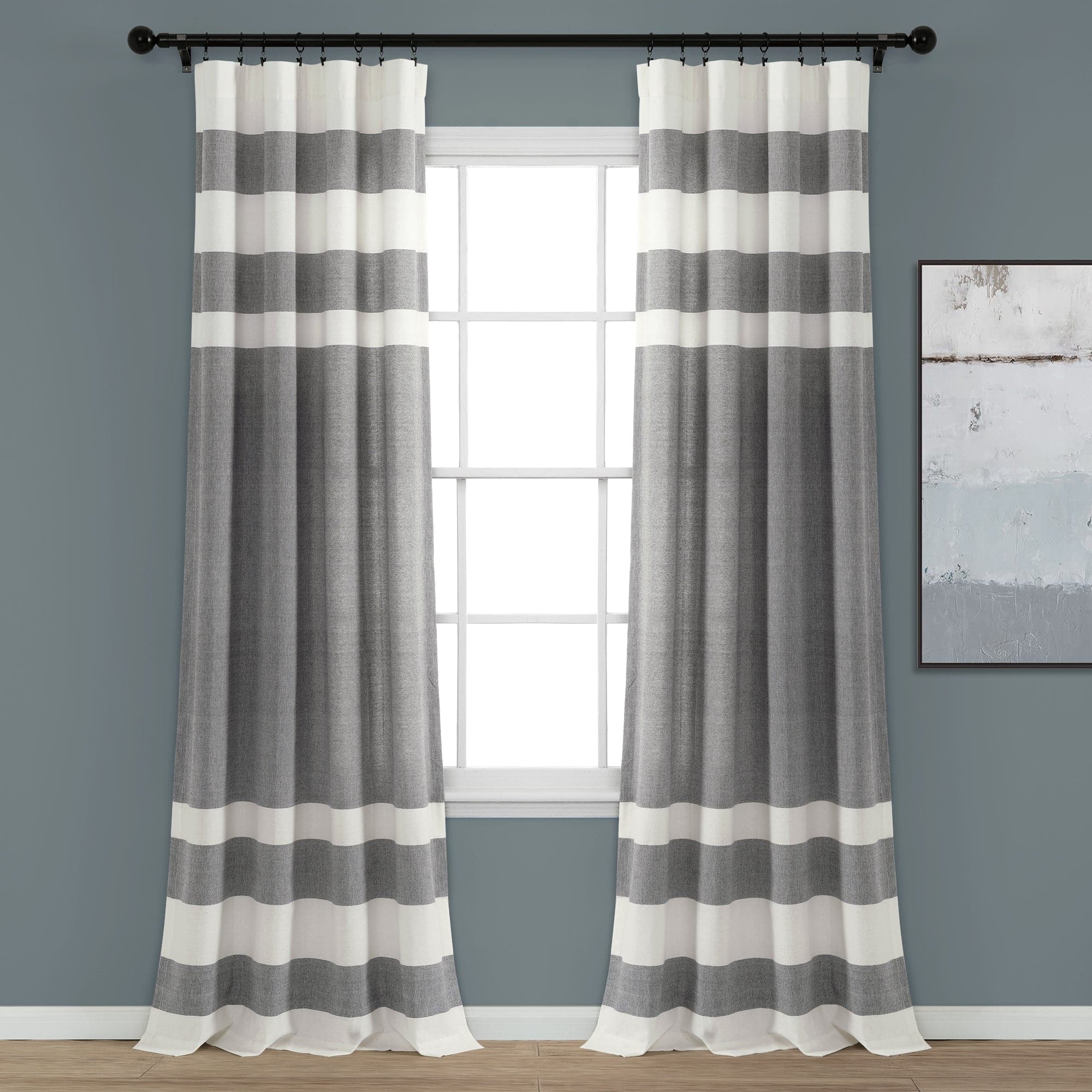 Cape Cod Stripe Yarn Dyed Cotton Window Curtain Panel Set Lush