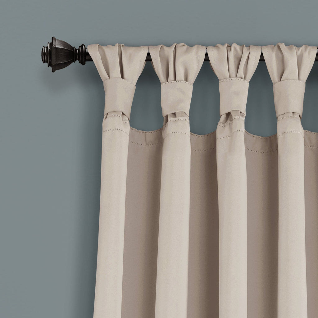 Insulated Knotted Tab Top Blackout Window Curtain Panel Set | Lush ...
