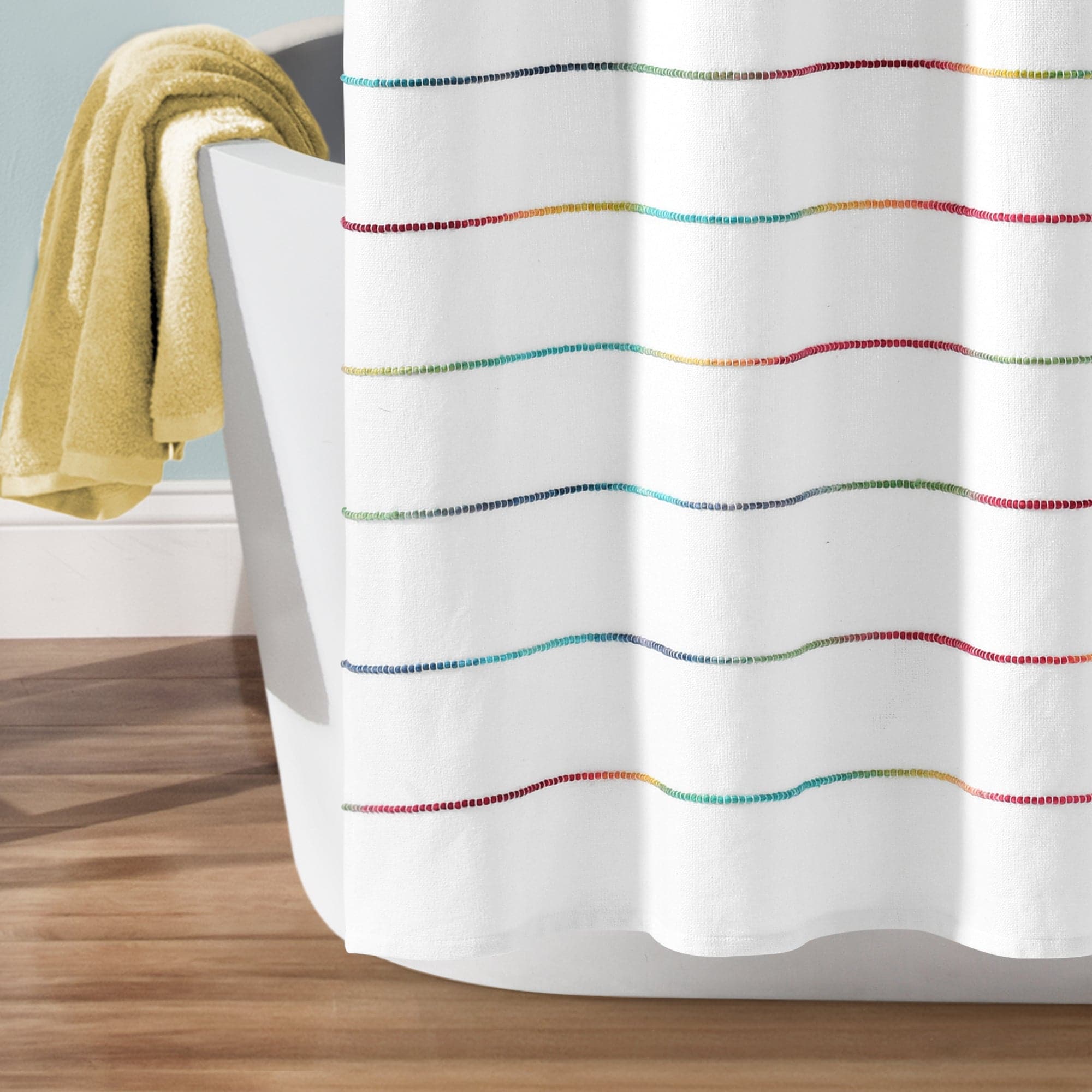 Ombre Stripe Yarn Dyed Cotton Shower Curtain | Lush Decor |   – LushDecor