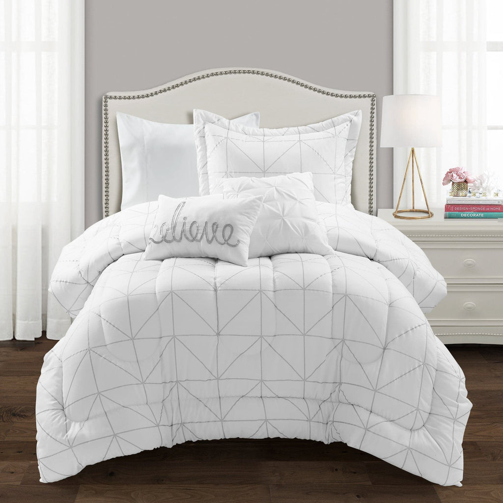 Trio Geo Metallic Print Comforter Set Back To Campus Dorm Room Bedding