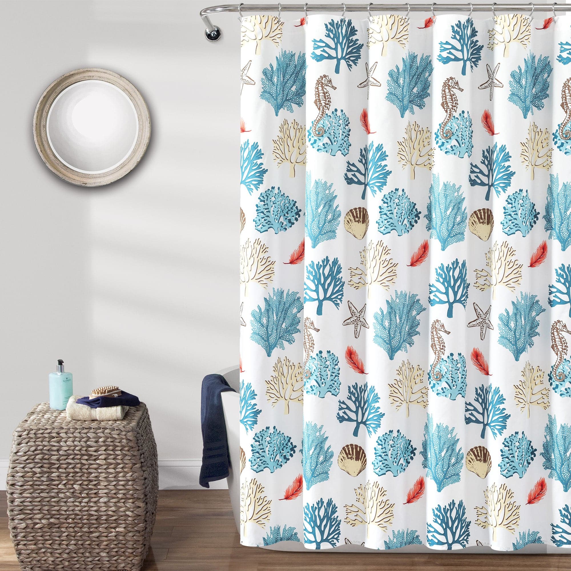 Coastal Reef Feather Shower Curtain Lush Decor Wwwlushdecor