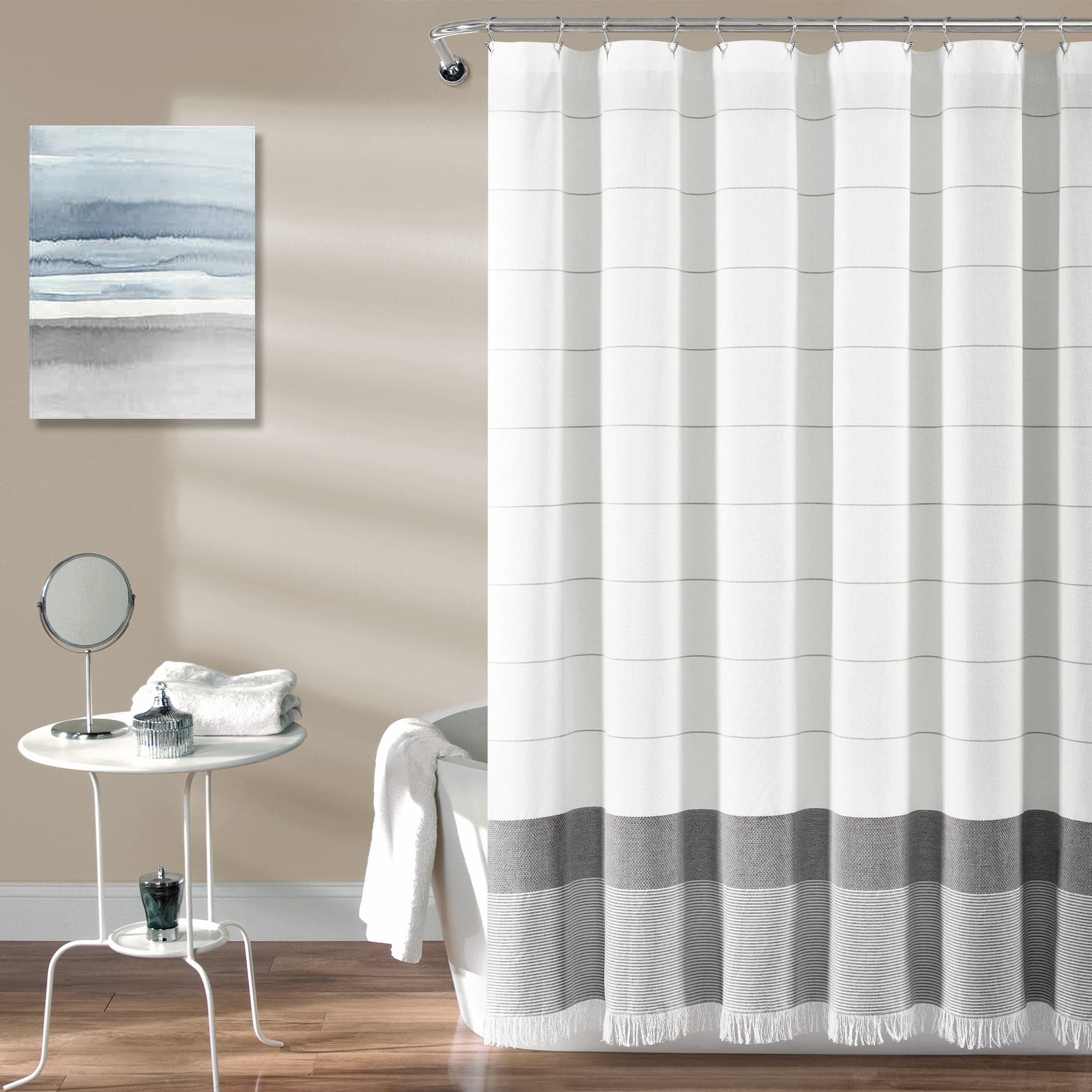 french tassel shower curtain