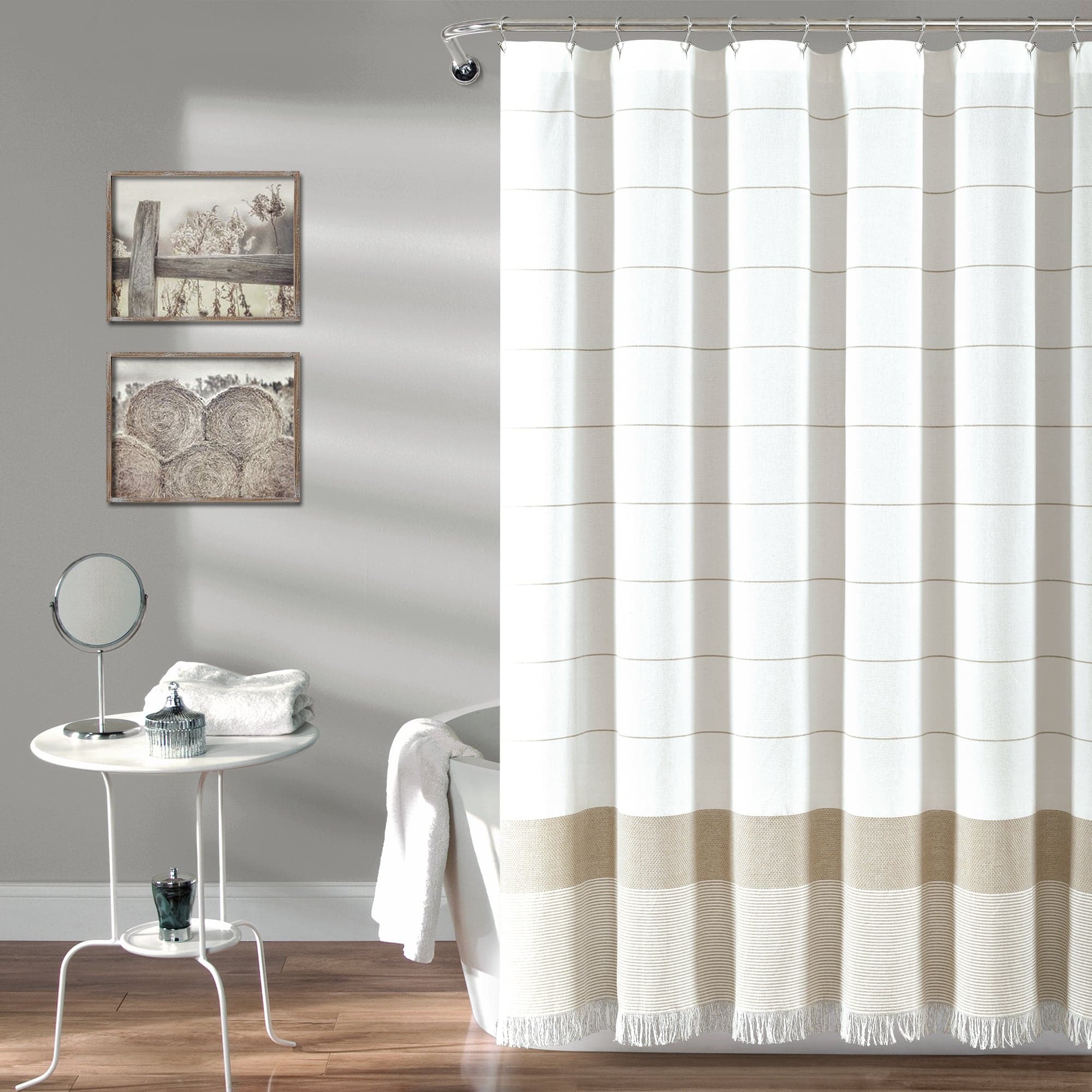 neutral color shower curtains