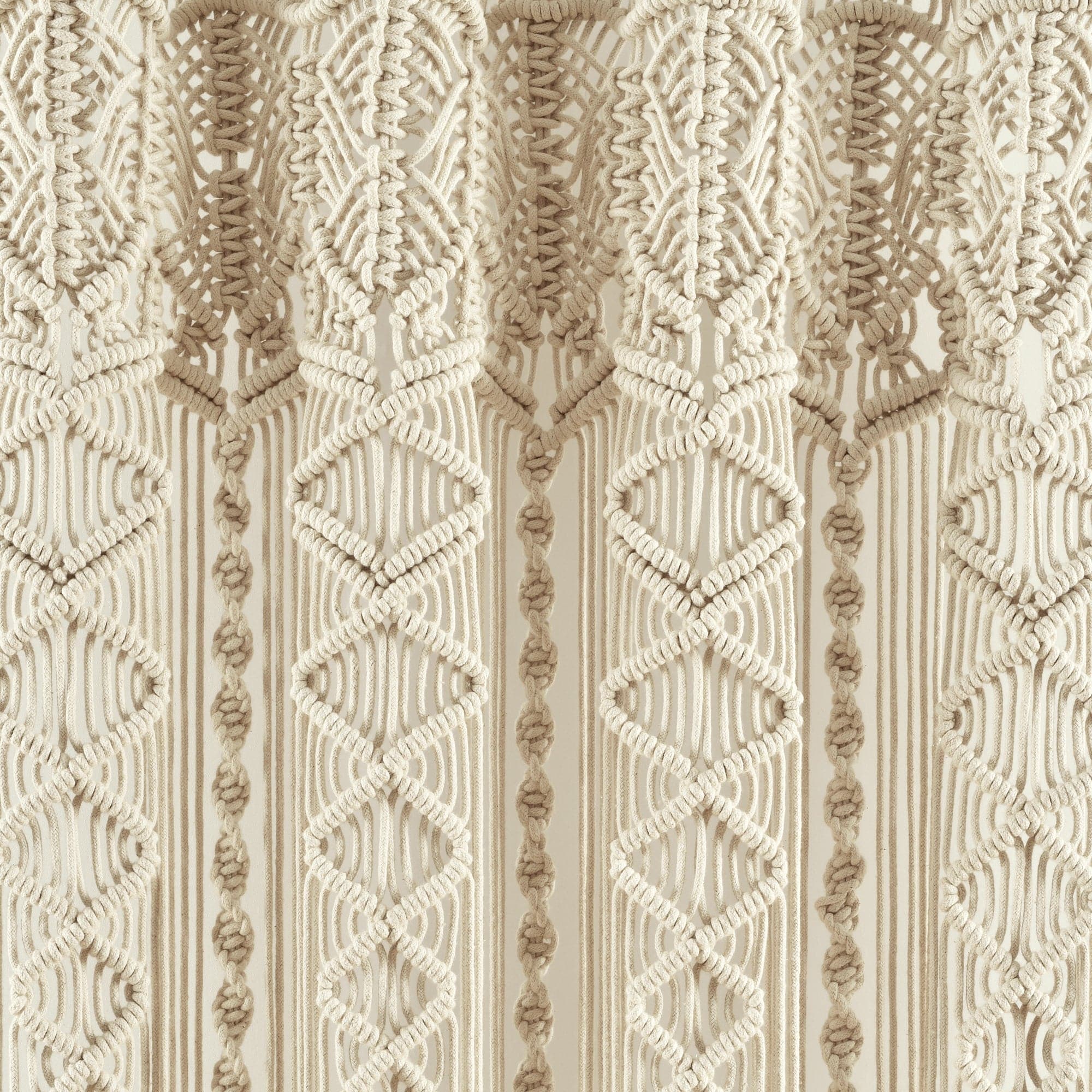 Boho Macrame Textured Cotton Valance/Kitchen Curtain/Wall Decor Lush