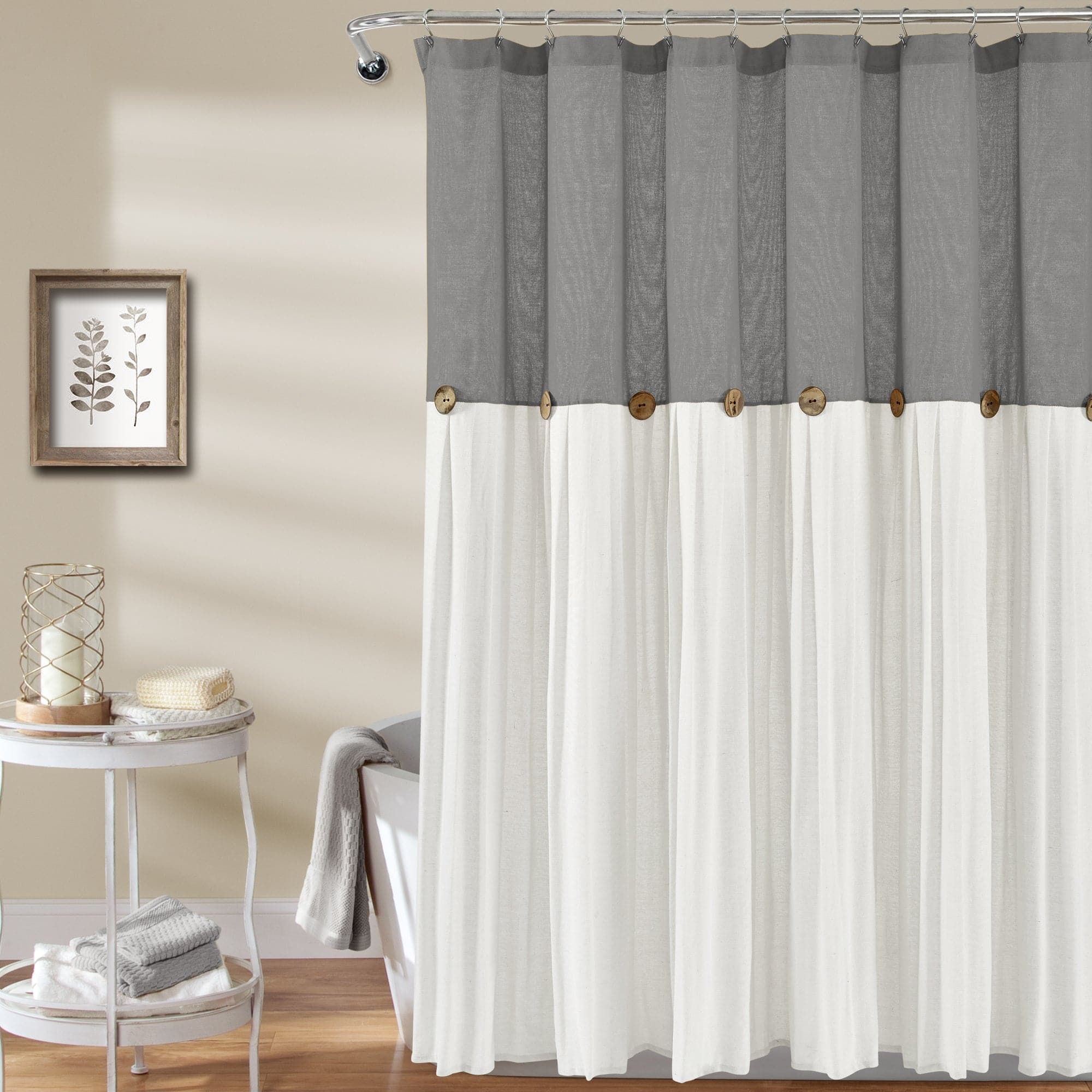 Linen Button Shower Curtain | Lush Decor | www.lushdecor.com – LushDecor