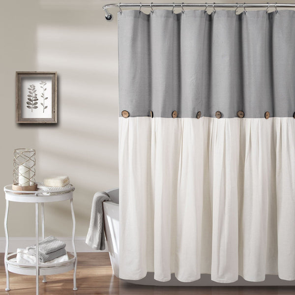 Linen Button Shower Curtain | Lush Decor | www.lushdecor.com – LushDecor