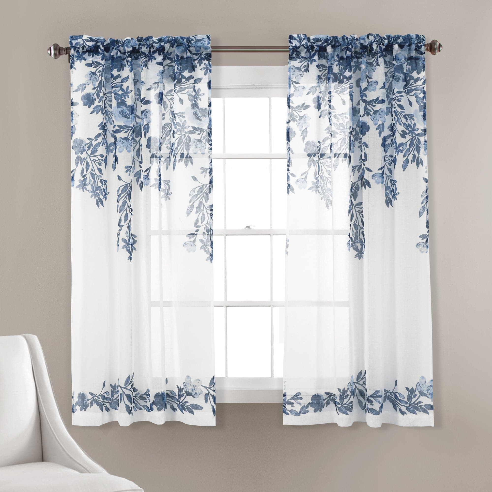 Tanisha Sheer Window Curtain Panel Set Lush Decor