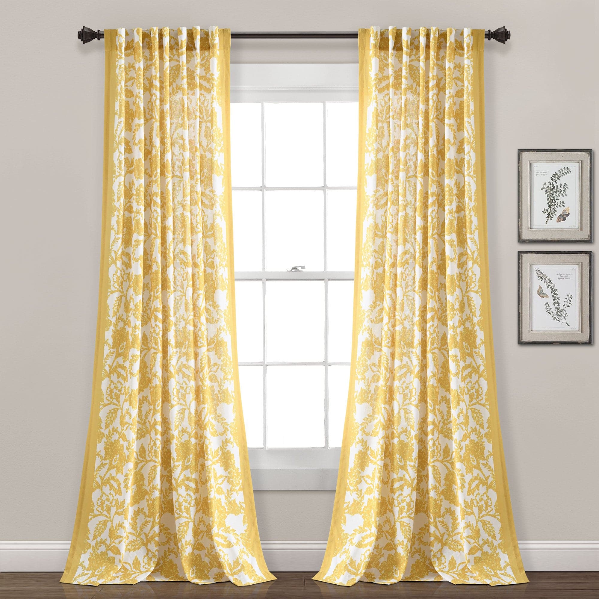 Emma Textured Jacobean Window Curtain Panel | Lush Decor | www ...