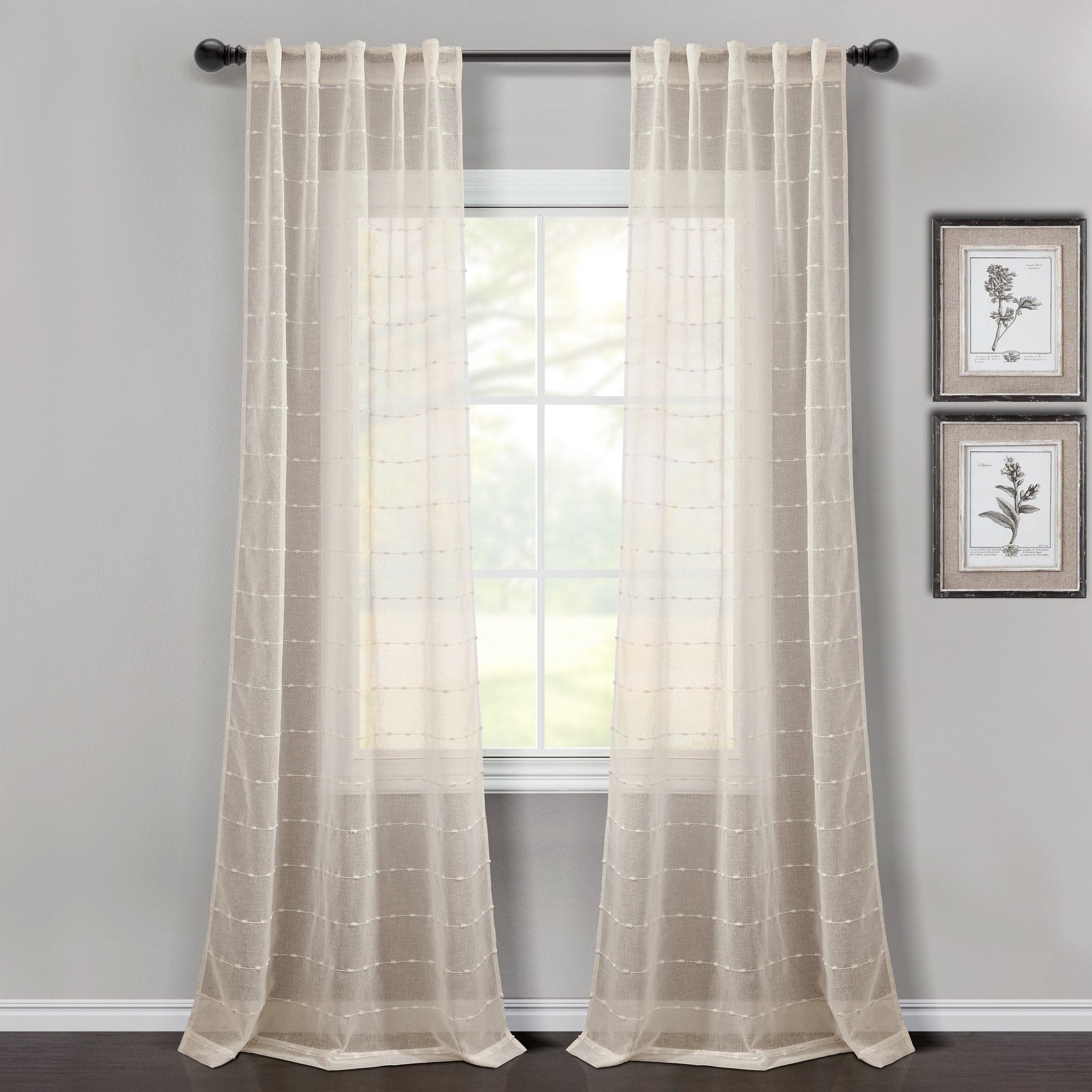 Farmhouse Textured Sheer Back Tab Rod Pocket Window Curtain Panel Set   21T012090 FARMHOUSE TEXTURED BACK TAB ROD POCKET SHEER BEIGE WINDOW PANEL 38X84 PAIR 194938046466 F2cb01ed F58f 4a1e 8f60 867ee14b9864 