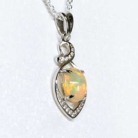 Opal Gemstone Pendant Silver Jewelry