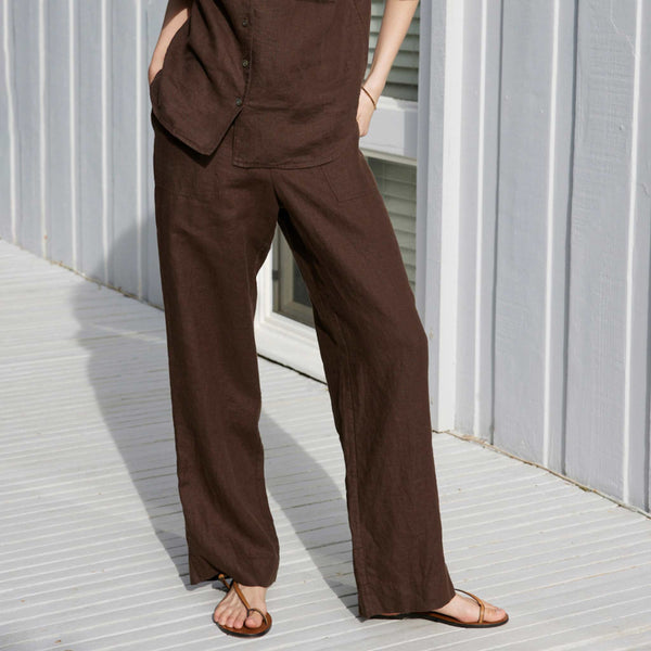 Elastic Waist Linen Pants - The Tourist Pant - AYR