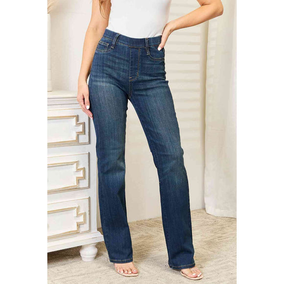 Judy Blue Full Size Mid Rise Raw Hem Slit Flare Jeans – Hustle & Heart  Clothing Boutique