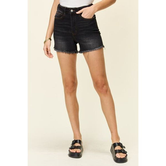 Judy Blue Tummy Control Double Button Bermuda Denim Shorts – Hello