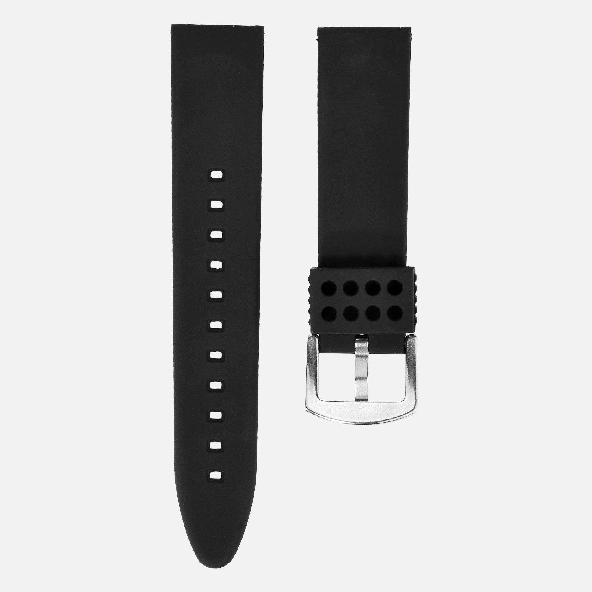 Black Divers Rubber Watch Strap - NEOFASHION