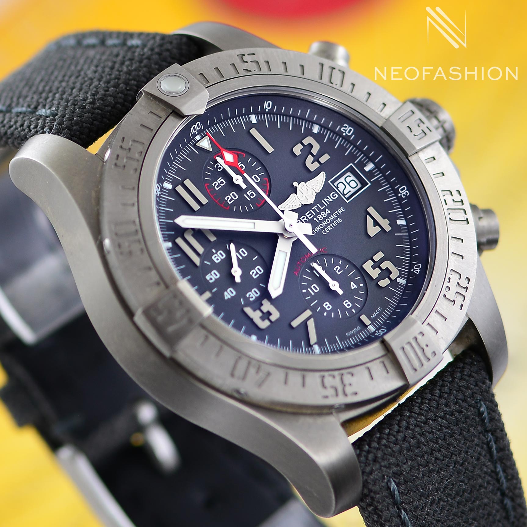 Breitling Chrono Avenger Bandit Titanium Gray Dial Watch E13383 ...