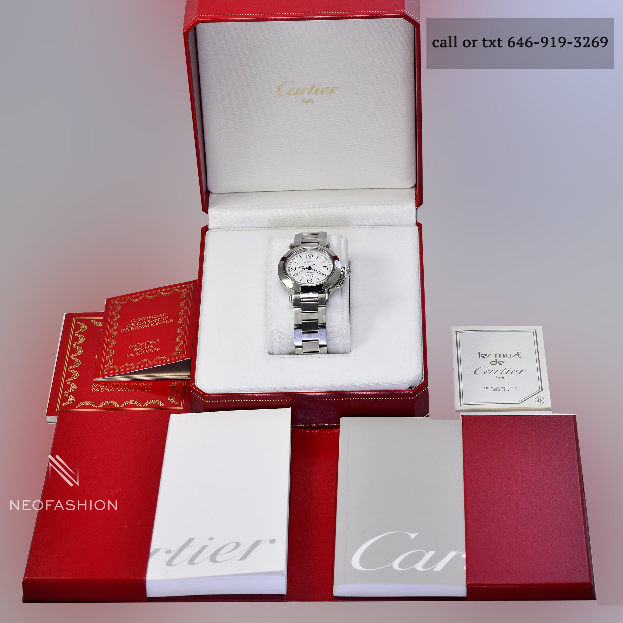 Cartier Pasha C Big Date Automatic 2475 Stainless Steel W31044M7