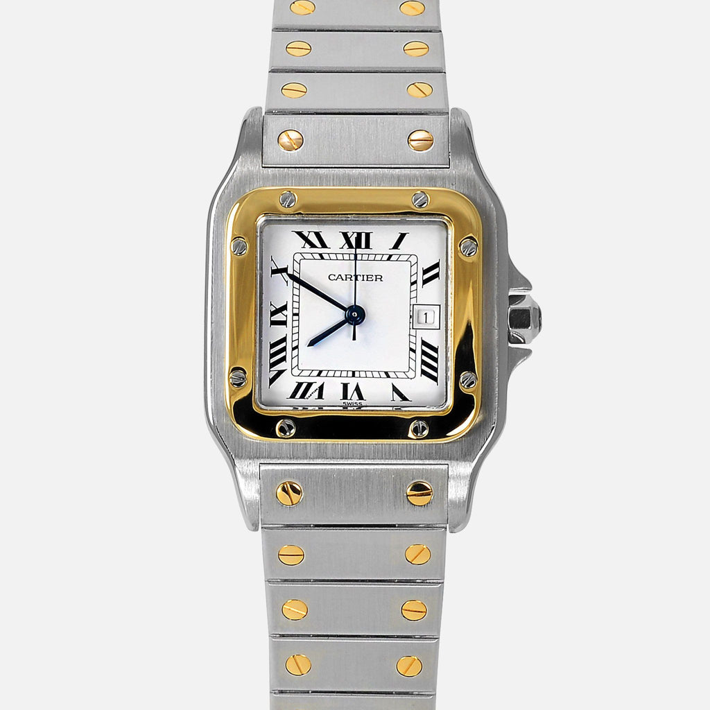 Cartier Santos Galbee Automatic Two Tone 18k Gold Stainless Steel Watc ...