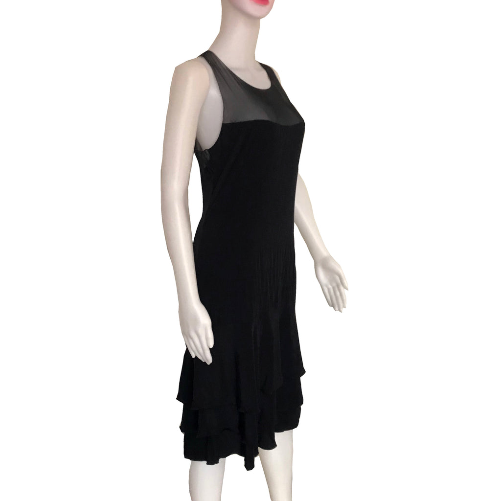 Vintage 1990s Chanel Black Silk Sleeveless Tiered Dress – Shop ...