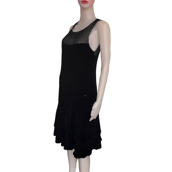 Vintage 1990s Chanel Black Silk Sleeveless Tiered Dress – Shop ...