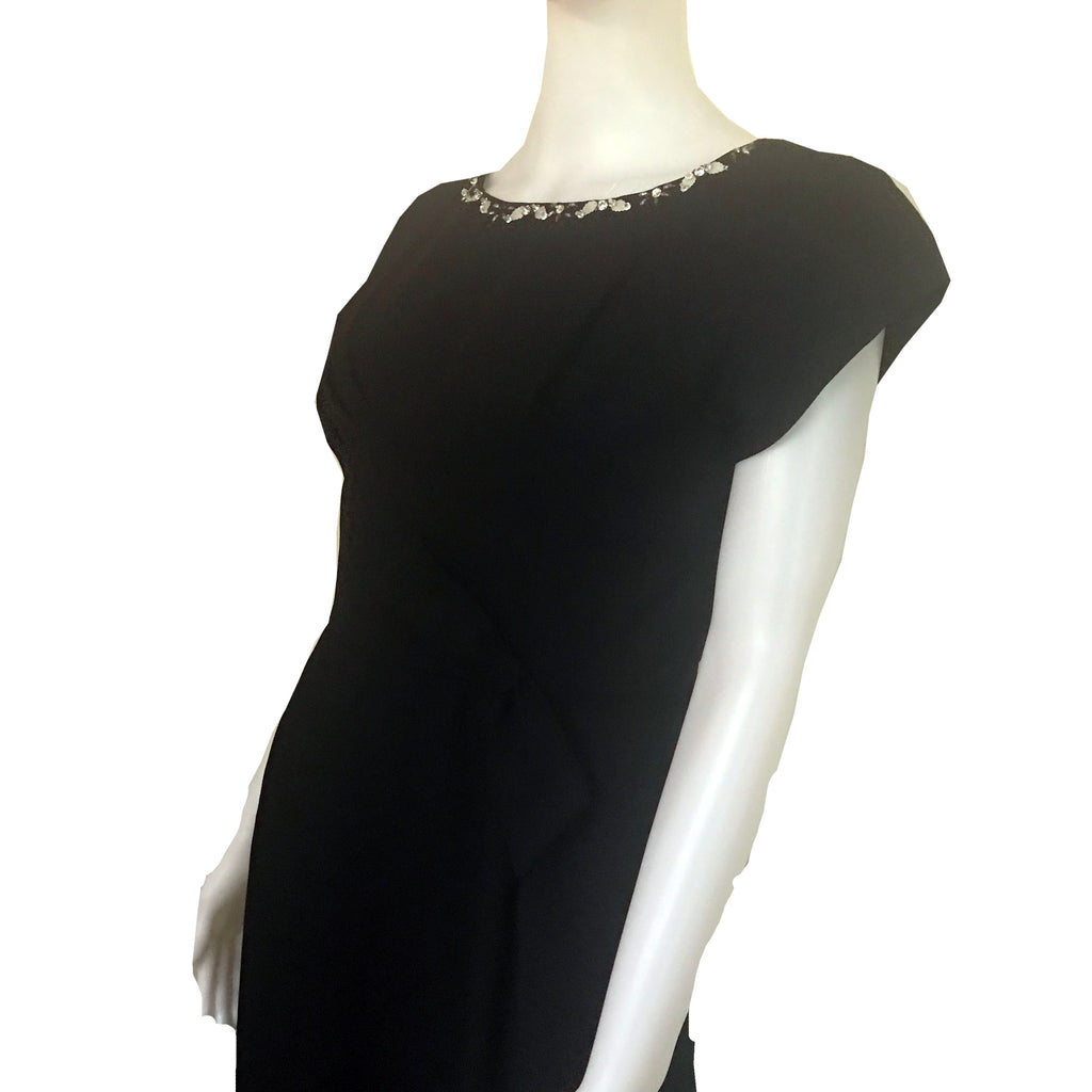 Vintage 1950s Embellished Black Crepe Wiggle Dress – Shop Stylaphile ...