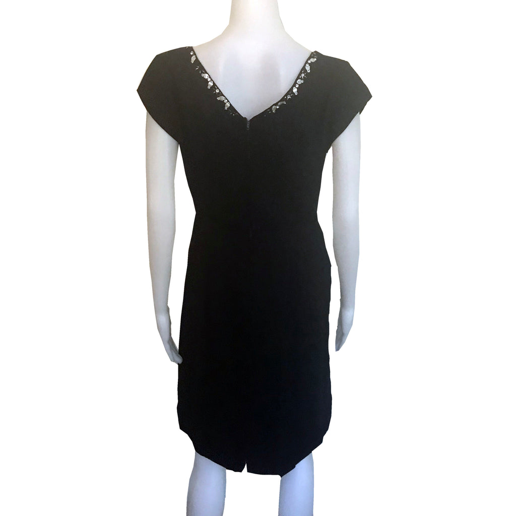 Vintage 1950s Embellished Black Crepe Wiggle Dress – Shop Stylaphile ...