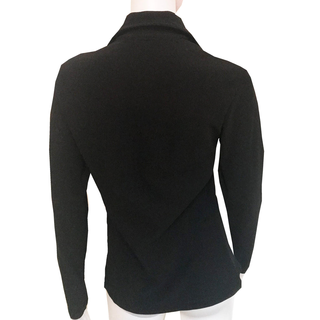 Vintage 1970s Black Polyester Stretch Button Down Blouse – Shop ...