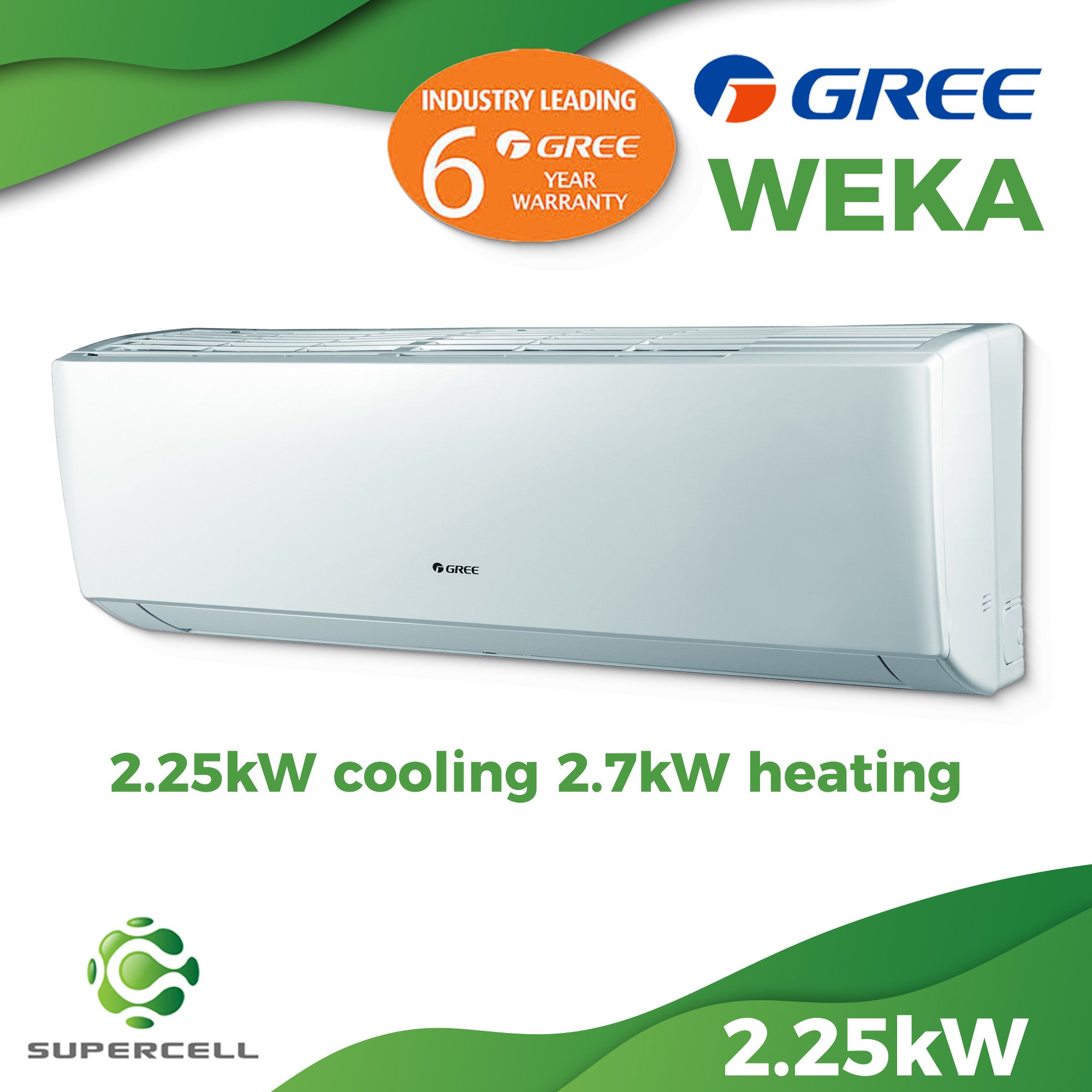 Gree WEKA Heat Pump 2.25kw cooling 2.7kw heating Limited offer