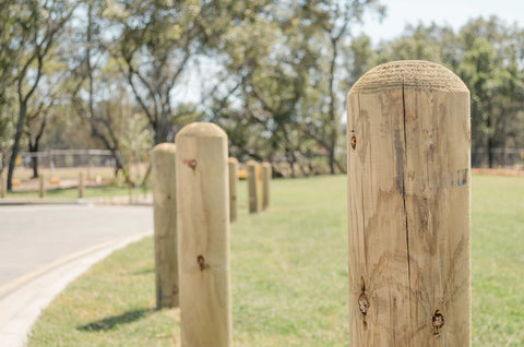 Timber Bollard install