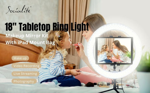 tabletop  ring light for applying makeup